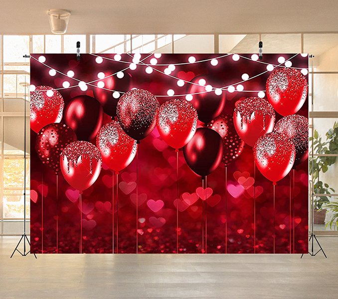 Red Balloons Backdrop