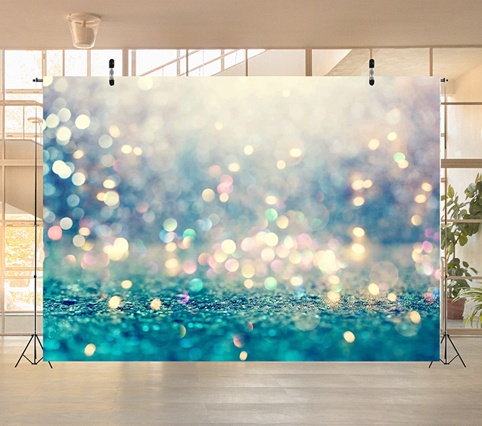 Teal Glitter Backdrop